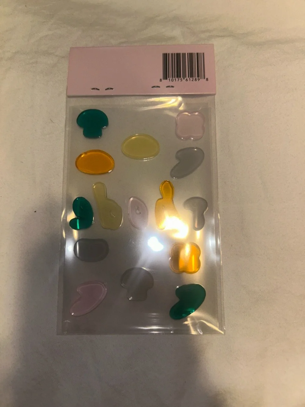 Rhode Abstract Clear Phone/car Stickers — Pink, Yellow, Teal, Orange, Gray
